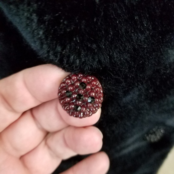 Vintage 60s faux fur black with brown lining coat - Picture 6 of 8